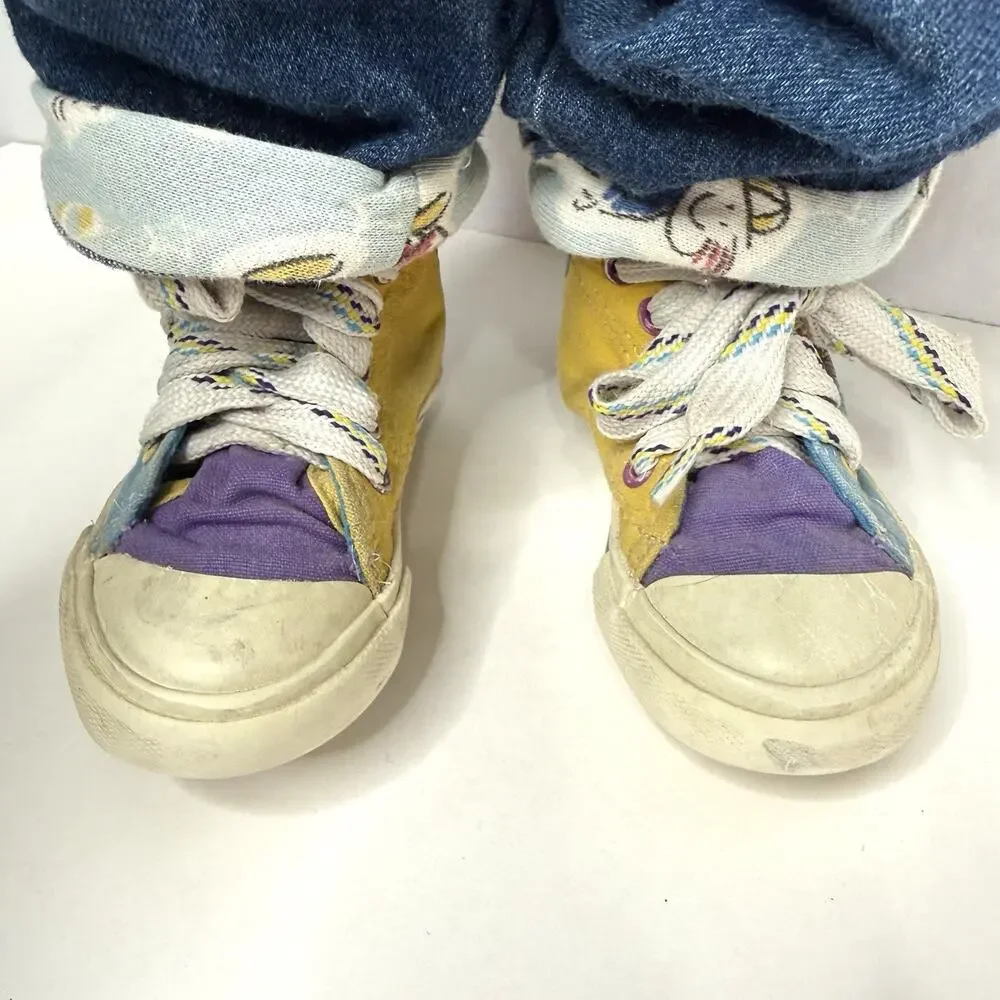 Vintage 90s Time Out Doll Hide and Seek Corner Kid Barney Sneakers Overalls Hat